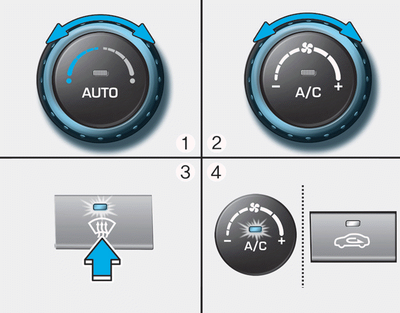 Hyundai i-20 Manuel de l'utilisateur : Système de désembuage