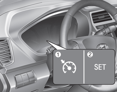 Hyundai i-20 Manuel de l'utilisateur : Fonctionnement du régulateur de  vitesse : Régulateur de vitesse